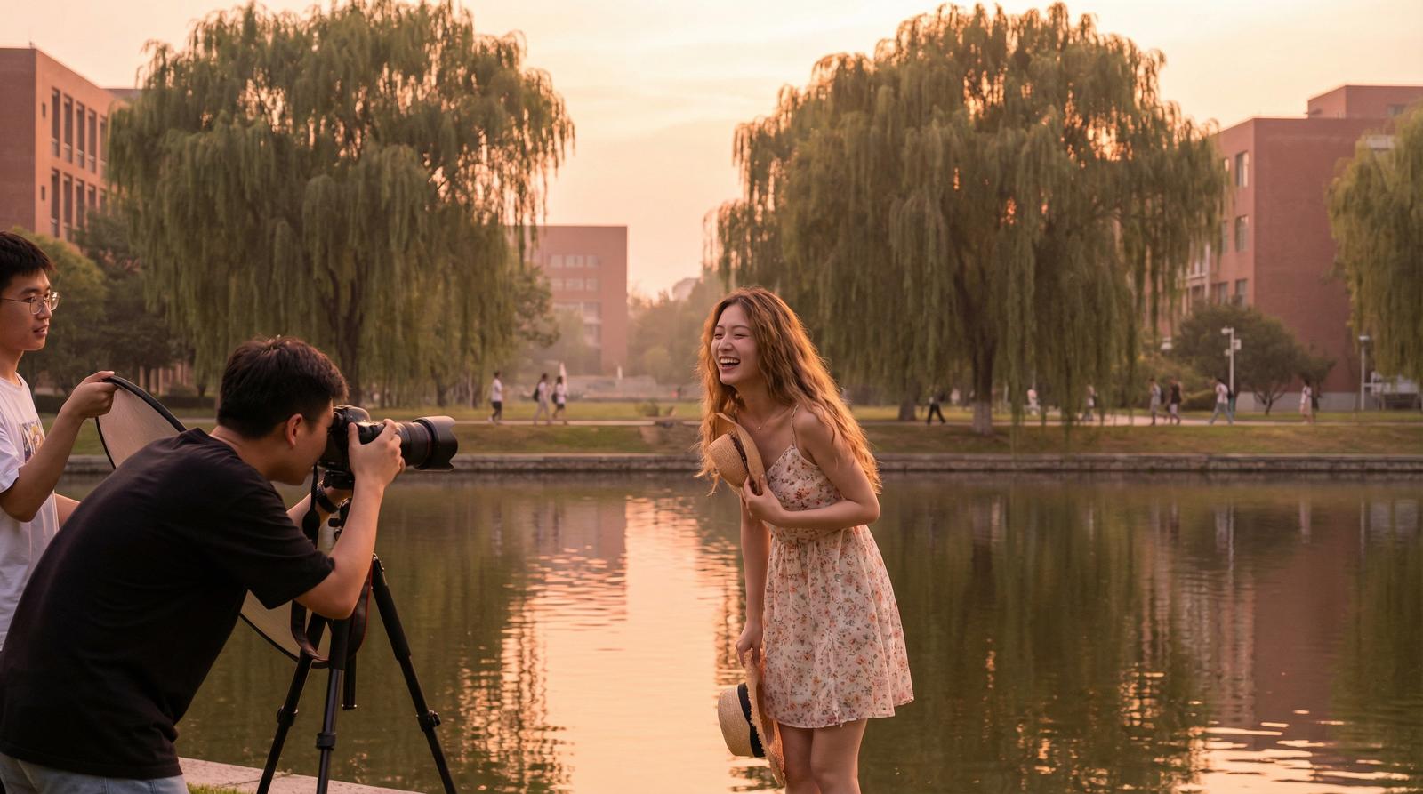 草莓视频写真-湖畔夕阳人像传媒